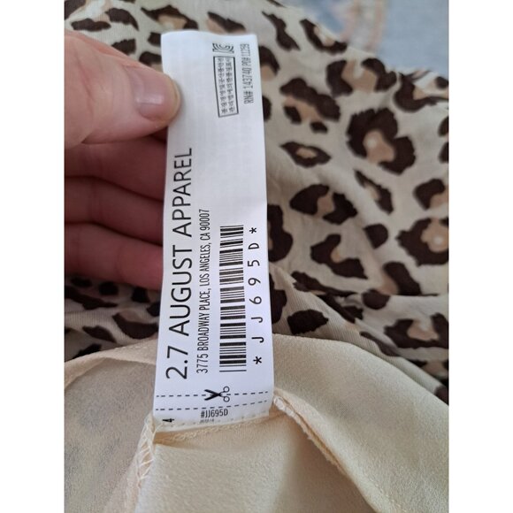 La Ven Babydoll Leopard Print Dress With Ruffle Sleeves & Tie Back Size S NEW - Picture 12 of 12